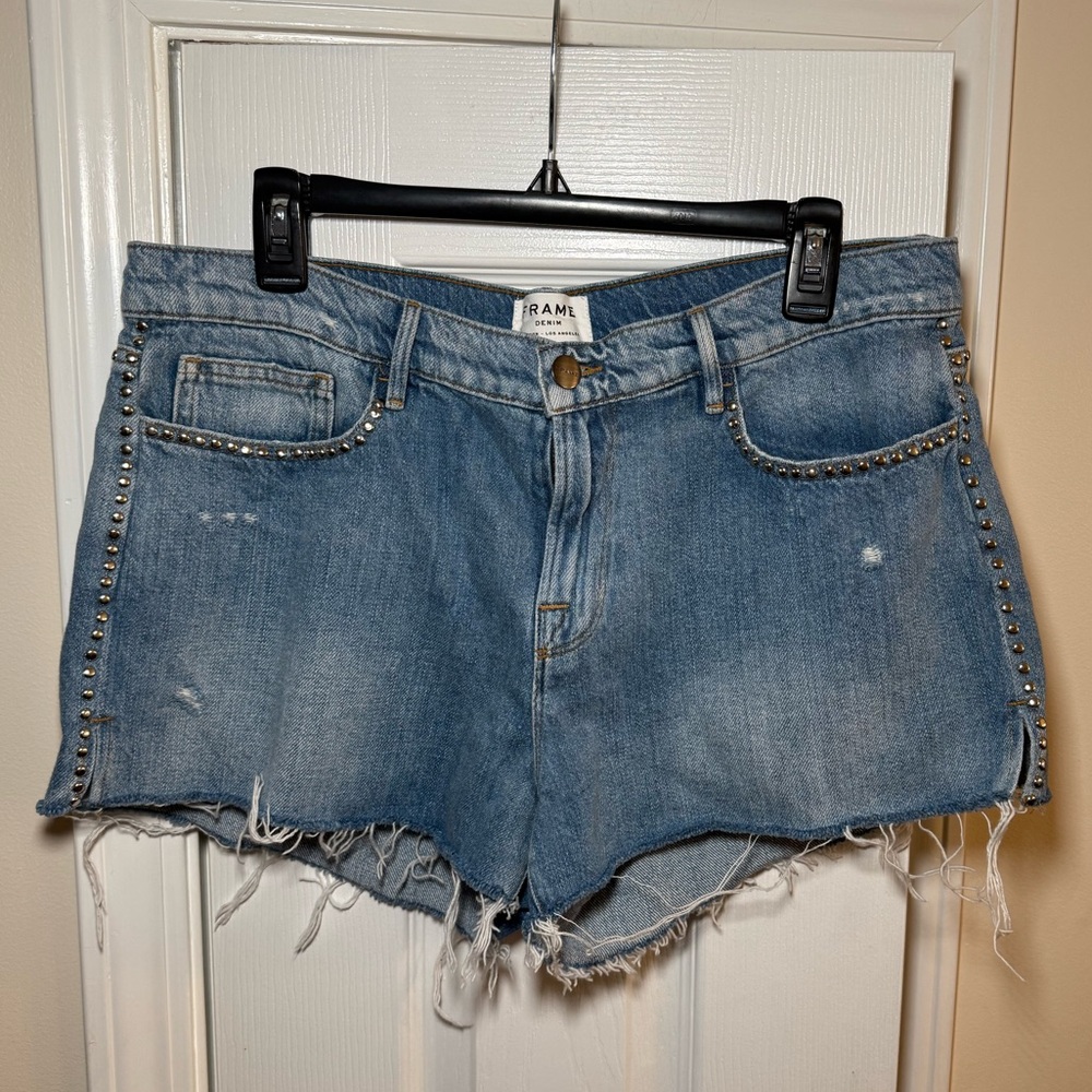 Frame Women’s Studded Denim Shorts- Size 32